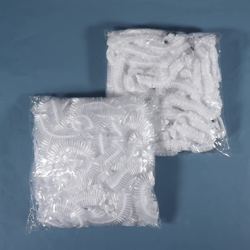 OVALA 10PCS x Elastic Disposable Shower Caps Hat Waterproof Clear Hair UK FOR WOMENS HAIR, SALOON AND SPA SHOPS