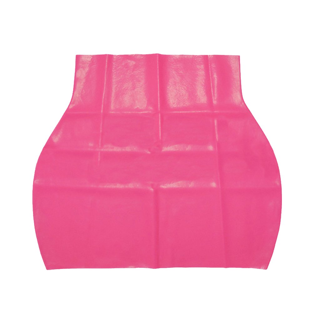 EXLATEX Women's Latex Rubber Gummi Black Mini Skirt: Large Pink