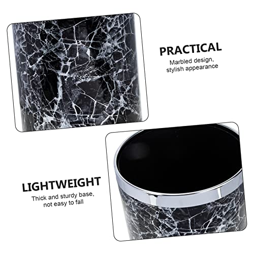 Caneca de basura rectangular negra de plástico miniatura 3