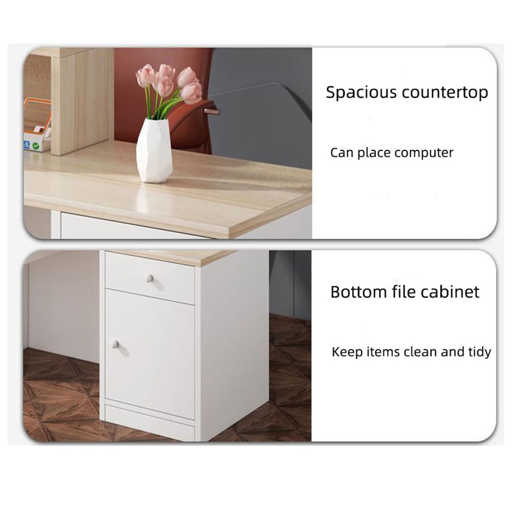 Banco Reception Semplice Moderno con cassetti con Serratura, Diverse opzioni di archiviazione per Negozi di Abbigliamento supermercati(Size:120CM,Color:Caldo Bianco)