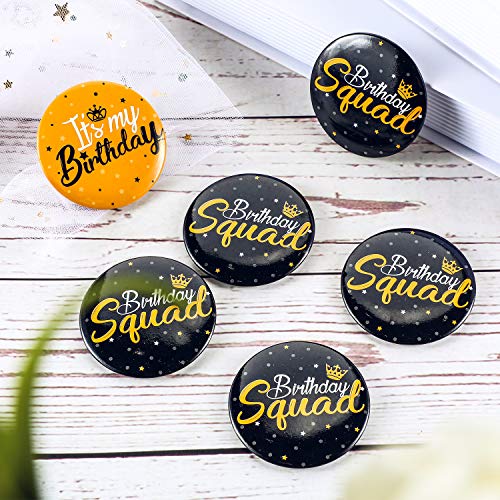 26 Pieces Birthday Squad Pins Birthday Girl Button Pin It's My Birthday Button Birthday Badges Birthday Squad Pinback Button For Women Girl, 2 Inch #TOP4