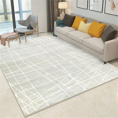 Tapis de sol moderne gris rayé 70x140 cm aux finitions soignées