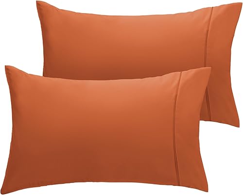 LuxClub Colección de fundas de almohada de 2 unidades, fundas de almohada ecológicas sin arrugas con ribete satinado, lavable en lavadora, suave y
