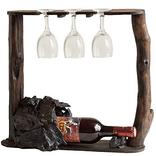 Soporte para botellas de vino de madera sólida 42x11x37 cm miniatura 1