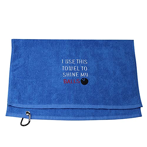 Jxgzso Bowling Towel I Use This Towel To Shine My Balls Embroidered Sports Teem Hand Towel Gift (Use This Towel T) #TOP4