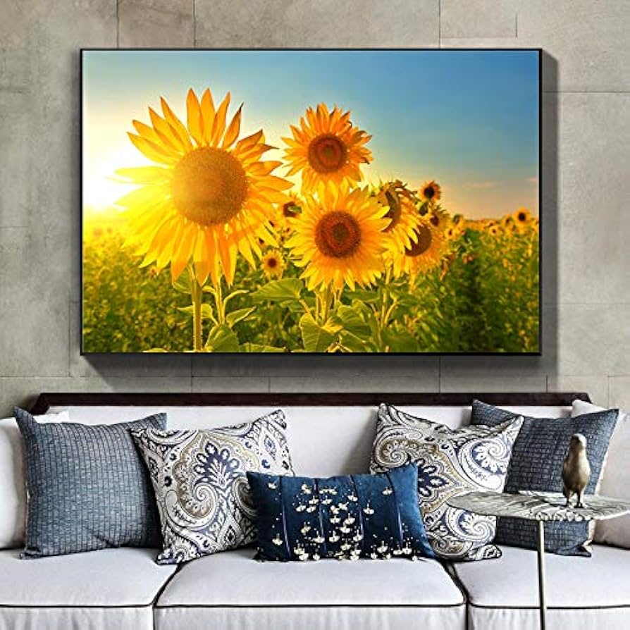 Amazon.co.jp: キャンバス絵画 キャンバス絵画インテリア北欧花畑