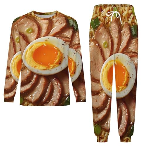 Beef Ramen Noodle Men’s Pajama Set Long Sleeve Top And Pants Loungewear Sleepwear Pjs Nightwear3