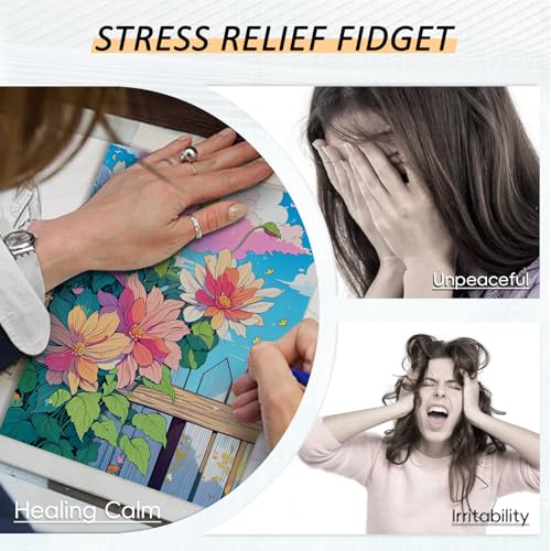 Image of 3Pcs Adult Coloring Book for Women Relaxation, 36 Colors Markers with Spiral Bound Adult Coloring Book for Women, 36 Dual Tip Colors Markers, Anxiety Relief Mindfulness Gifts(Cottage & Garden & House)