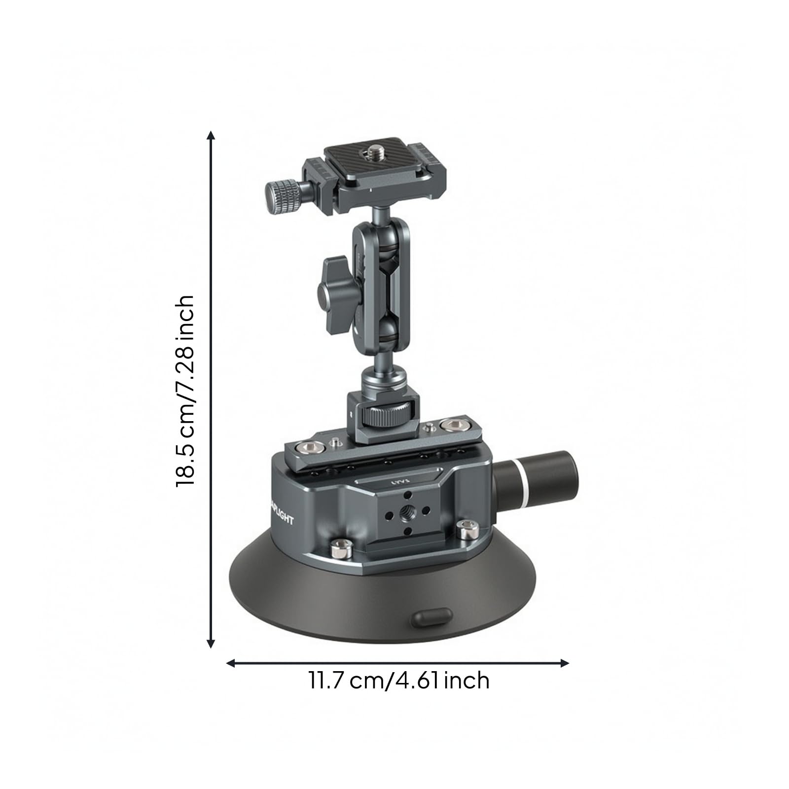 Qianly Soporte de Cámara para Vehículo Montura, LYV1 Soporte De Ventosa + LYE15 Brazo Mágico + LYG1 Placa De Liberación Rápida Gris