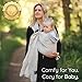 Ring Sling Baby Carrier - USA Lab Tested, 100% Natural Cotton Muslin, Breathable & Ergonomic Ring Sling Beige