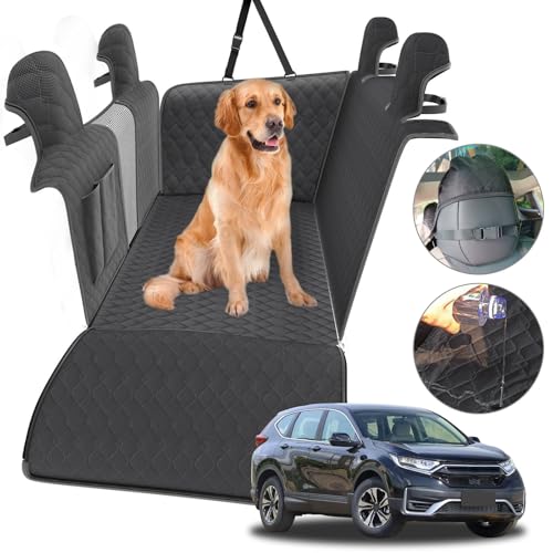 RUIANTE Funda protectora de asiento de coche compatible con perro, funda para asiento trasero de mascotas, hamaca para perros, funda para asiento trasero con solapas laterales, bolsillo de