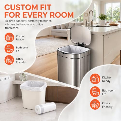 Image of 13 Gallon Heavy Duty Drawstring Trash Bags with Reinforced Drawstring Drawstring Garbage Liners Black & White & Blue 1 Mil THICK Total 75 Count