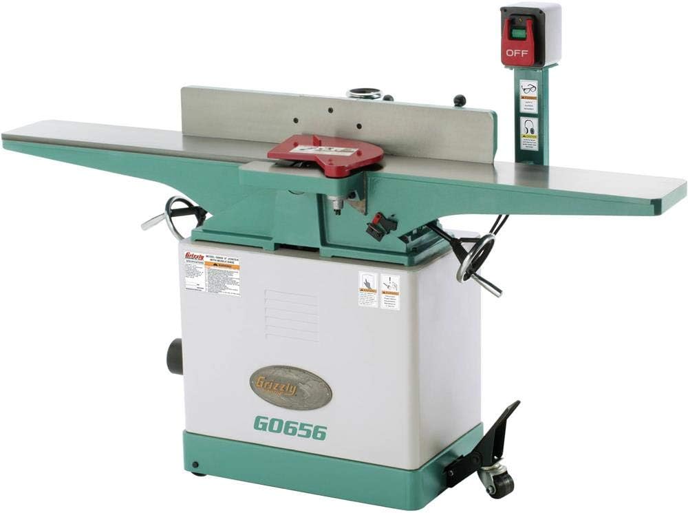 Grizzly G0656 Jointer with Mobile Base, 8 x 72Inch Power Plate