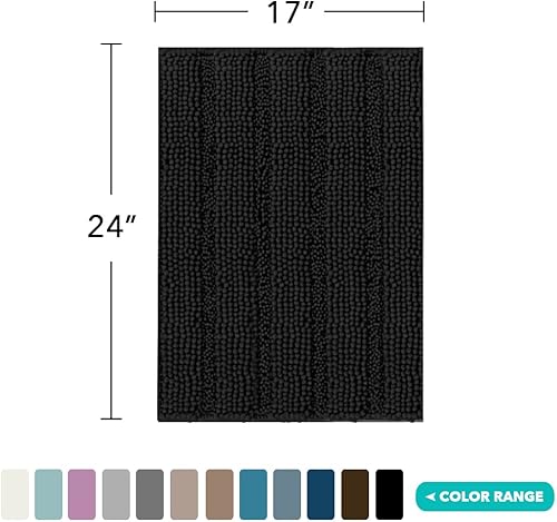 Miniatura 2 de Turquoize - Tapete de felpilla para baño, extraabsorbente, tapete antideslizante de microfibra para baño y ducha, tapete peludo de 17 x 24 pulgadas,