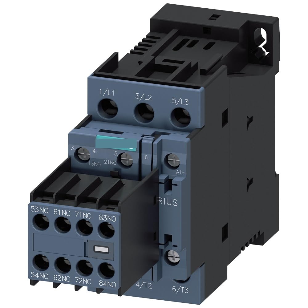 WPOIYHGBY Power contactor AC-3 17 A 7.5 kW / 400 V 3 NO + NC with 3RH2911-1x A22-0MA0 with Plug-in diode Combination 24 DC 3-Pole Size S0 Screw Terminal Connection 3RT2025-1FB48-0ME2