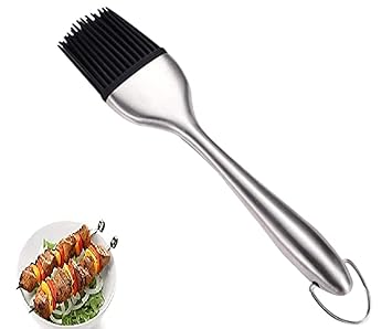 Basting Brush - Grilling BBQ Baking, Pastry and Oil Stainless Steel Brushes for Kitchen Cooking & Marinating, Dishwasher (9 Inch Black Pack of 1)