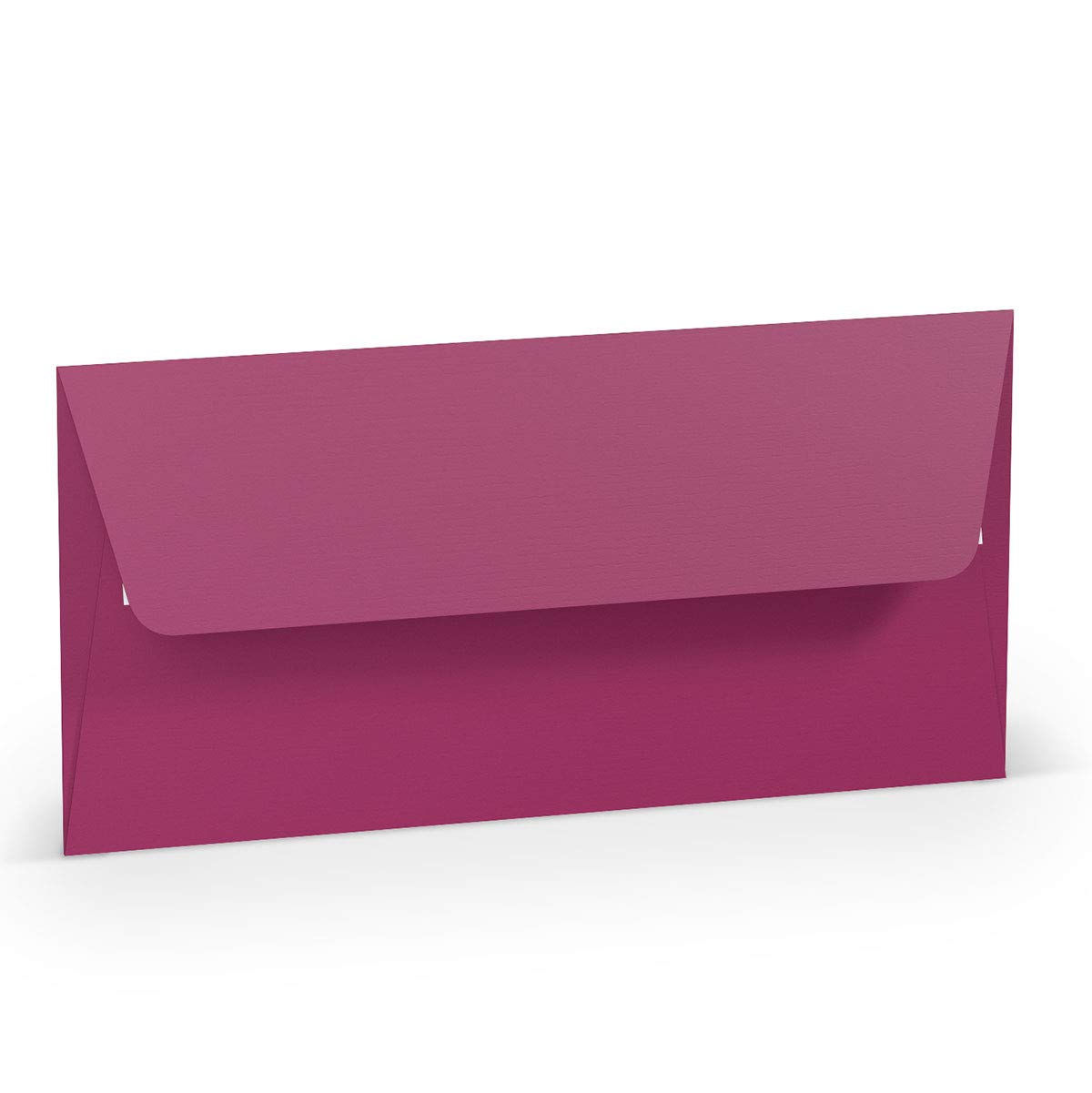 PAPERADO 150 Briefumschläge DIN lang/DL Haftklebung mit Seidenfutter - Amarena gerippt Magenta Violett - 100 g/m² Kuvert ohne Fenster 22 x 11 cm - Umschläge mit Haftklebung breite Klappe
