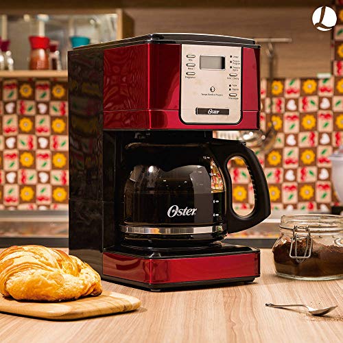 Cafeteira Elétrica Oster 900W 36 Xícaras Flavor Digital 4401 Vermelha