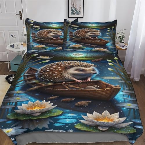 Parure de lit hérisson en microfibre coton pour créer un cocon doux en hiver