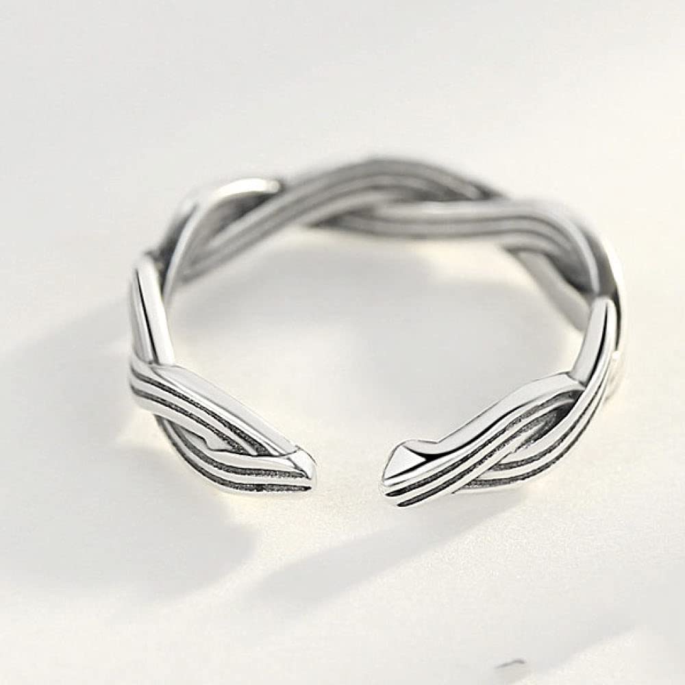 Anello Vintage Regolabile per Donne- S925 Anello di Dito Aperto di spagnello Vintage s, per alleviare Lo Stress Anello articolare impilabile, Regali economici per Un