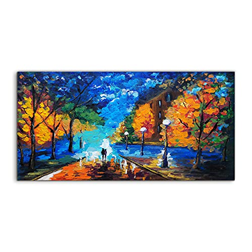 Tableau acrylique paysage d'arbre d'automne 120x60cm pour déco de salon