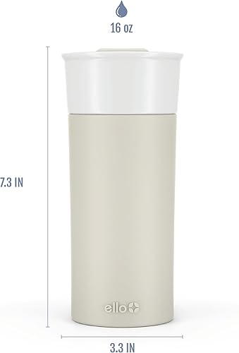 Vista 11 de Termo de viaje Ogden de Ello, de cerámica sin BPA, con tapa, 16 oz Violeta intenso