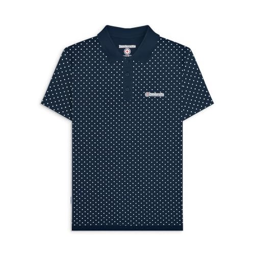 Polo Lambretta rétro homme bleu marine à manches courtes