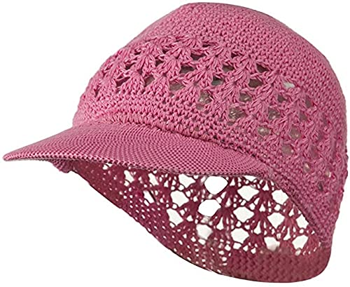 Visor Brim Knit Kufi Hat - Koopy Cap - Crochet Beanie with Brim