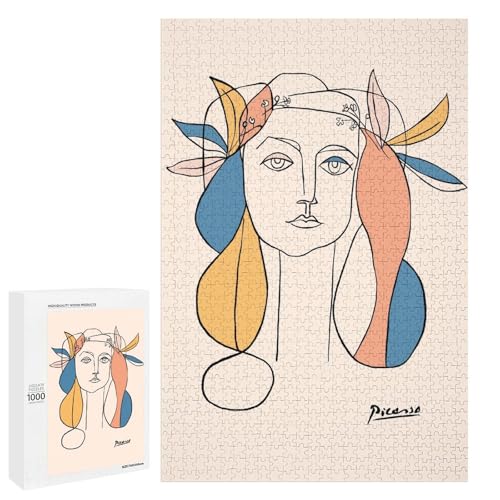 Pablo Picassoパブロ・ピカソ世界のトップ画家による素晴らしい作品の印刷された《ピカソ ポスト カード 額》 木製パズル パズル ジグソーパズル 娯楽 知育玩具 ストレス軽減 減圧 装飾 室内装飾 壁飾り 誕生日プレゼント 子供 大人 1000