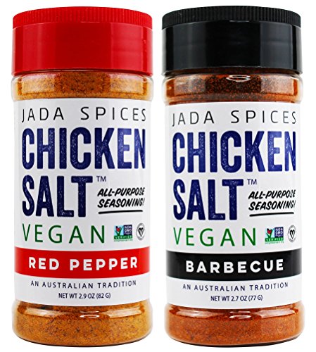 JADA Spices Chicken Salt Spice and Seasoning - Red Pepper, BBQ Flavor 2PACK - Vegan, Keto & Paleo Friendly - Perfect for Cooking, BBQ, Grilling, Rubs, Popcorn and more - Preservative & Additive Free