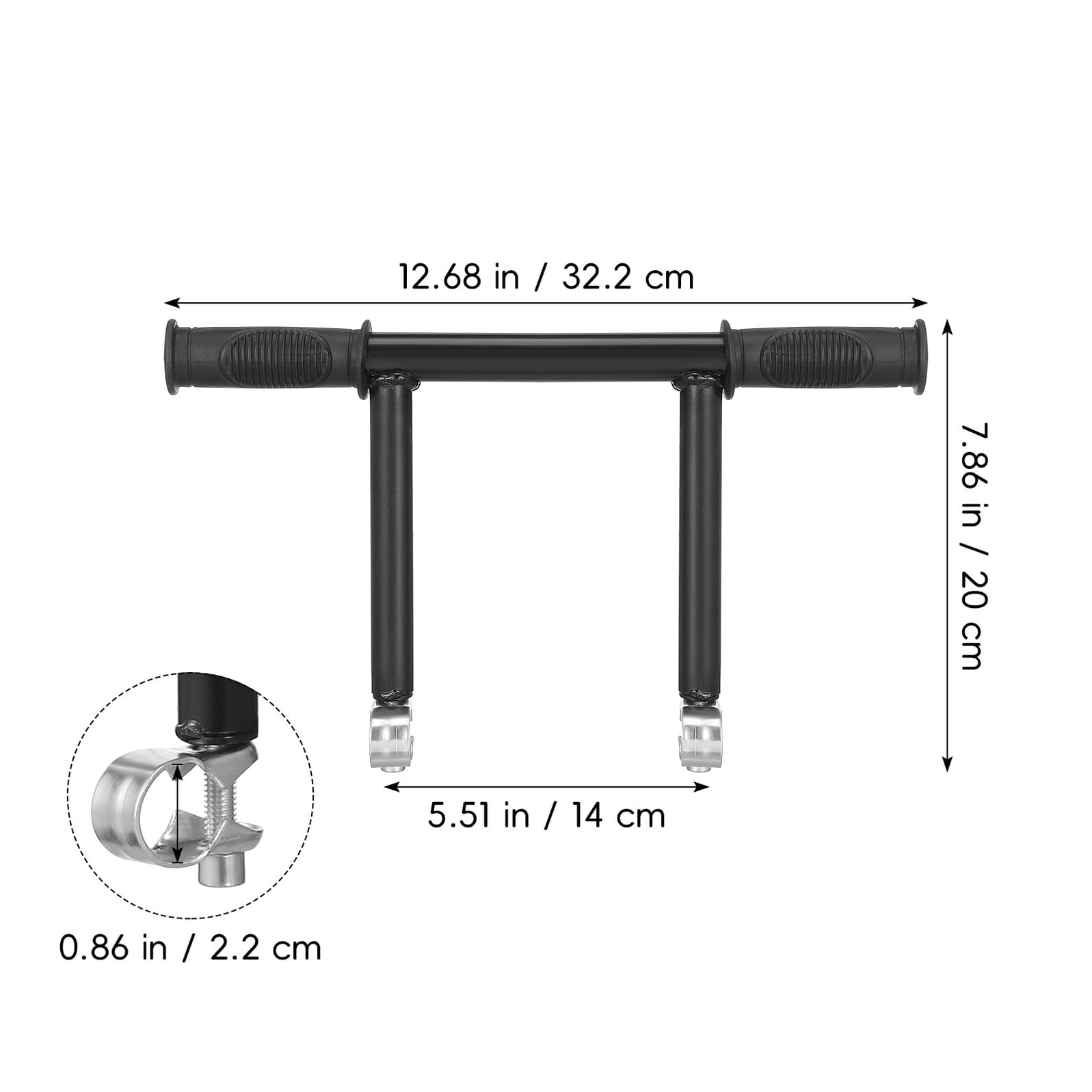 HEMOTON Extension universelle de guidon de poussette pour poussette, prise en main confortable avec accoudoir réglable de 22 mm de diamètre, poignée de transport pour voyage et utilisation quotidienne