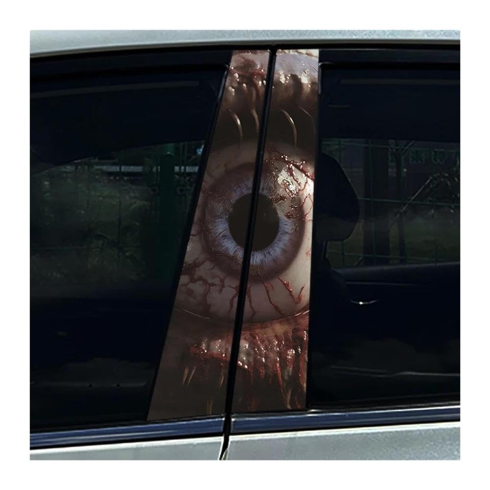 Stickers pilier B de voiture yeux de zombie terrifiants pour les défilés d'Halloween