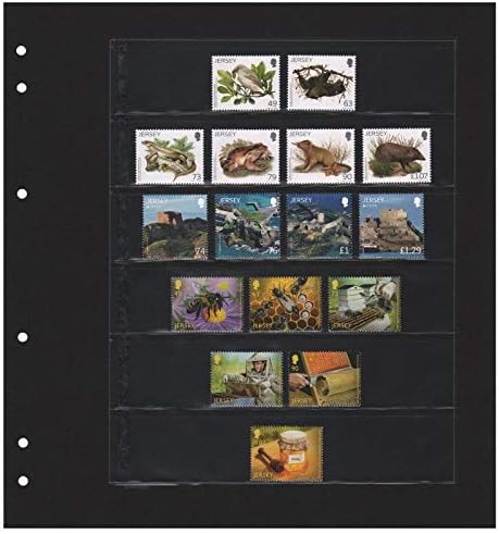 Schaubek SBL15S-10 Blanko-Like - 10 Sheets Black 6 Stripes 193 x 36 mm