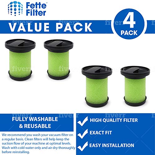 Fette Filter - Vacuum Filter Compatible with Bissell 1610335 Multi Cordless. Compare to Part # 161-0335. (Pack of 4)