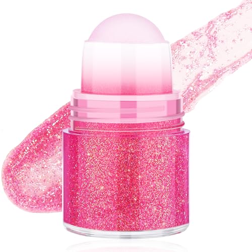 Pink Body Glitter, Rave Accessories Glitter for Body Face Hair Eyes Lip, Face Glitter Stick for Singer Concerts Music Festival, Chunky Glitter Makeup Sparkling Mermaid Sequins for Women