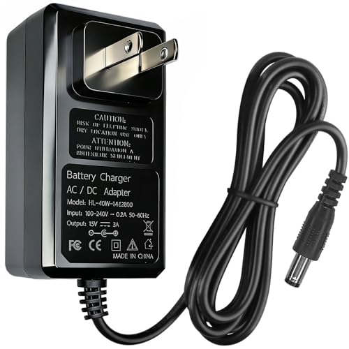15V 3A AC/DC Adapter Compatible with Rockpals WCE001 RP250W K36 K53 Rockpower 300 PS300 Battery...