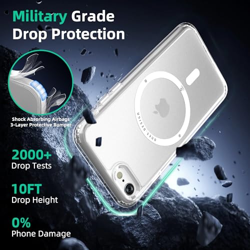 Image of ONES for iPhone SE3 SE2 / 8 /7 Case, Translucent Matte Magnetic Phone Case, Compatible with MagSafe, Military-Grade Shockproof, Anti-Yellowing Hard Slim Matte Case for iPhone SE3 SE2 / 8 /7