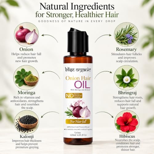 Image of Blise organic Onion hair Oil- Reduces Hair fall and Promotes Hair Growth