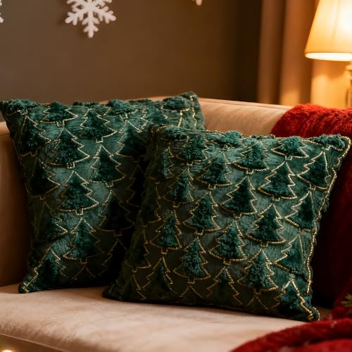 PLLYPE Kissenbezug Weihnachten, 2 Stück Dekokissenbezüge...