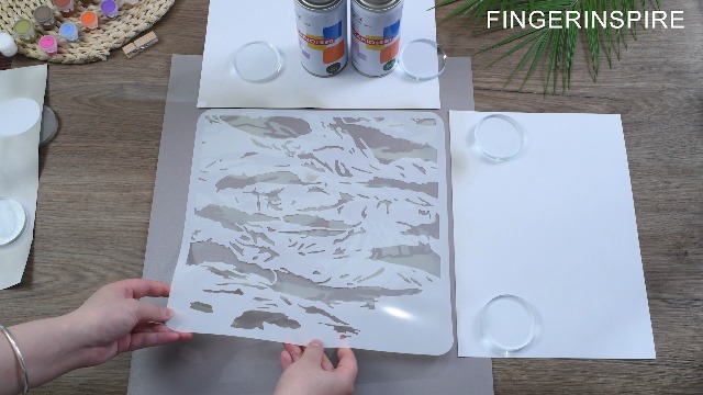 FINGERINSPIRE – Set 4 Stencil Per Pittura A Tema Erba E Piante + Pennello – Riutilizzabili In PET, 30x30cm E 21x29.7cm - 5