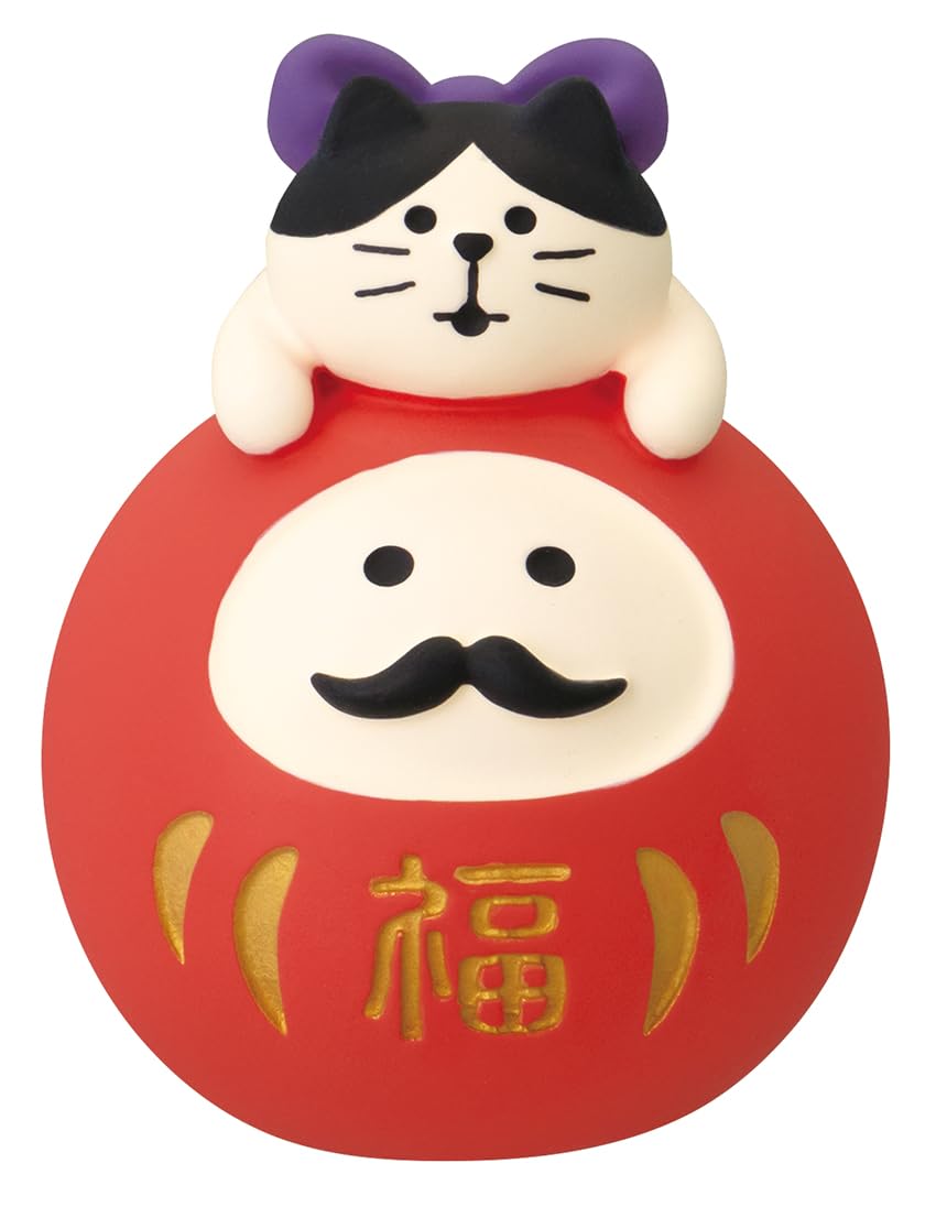 Amazon.co.jp: デコレコーポレーション concombre だるまLOVE猫 赤