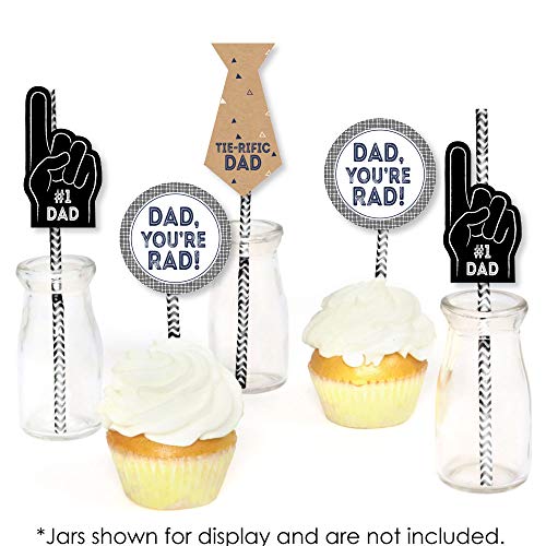 Set de 24 pitillos decorativos de papel para Día del Padre miniatura 4