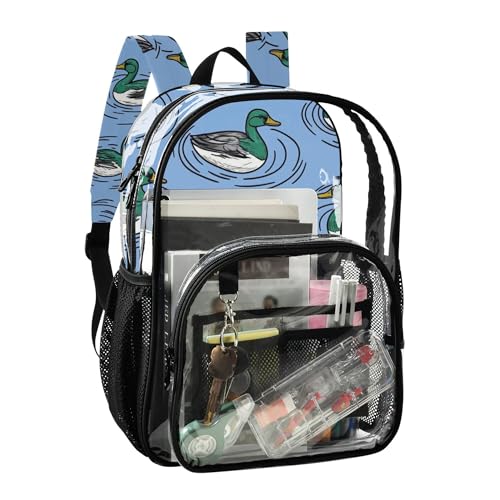 Duck Pattern Clear Backpack PVC Transparent Backpack Lightweight Book Bag Capacity Clear Bag for Kids Boys Girls2