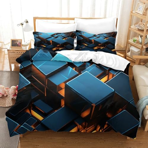 Housse de couette microfibre 3D à formes tridimensionnelles douces King 220x240