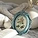 CISOO Vintage 4x6 Oval Picture Frame Antique Photo Frame Table Top Display and Wall Hanging, Retro Home Decor, Ornate Photo Gallery Art (Blue)