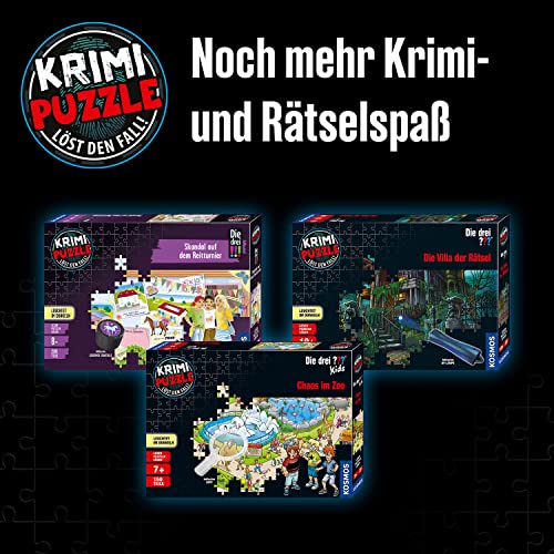 KOSMOS 683474 Krimi Puzzle Die drei ??? Kids Vorsicht Glibberfalle, 150 Teile, Schleim selbermachen, Lesen, Puzzeln, Rätsel lösen, für Kinder ab 7 Jahre, Detektiv Puzzle mit Die drei Fragezeichen Kids