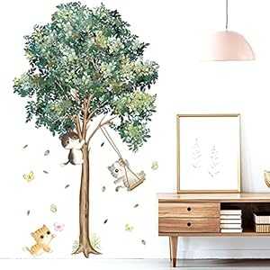 Groene boom muursticker, muursticker boom, muursticker groene bladeren, woonkamer slaapkamer kinderkamer, muursticker…