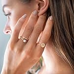 PAVOI 14K Gold Plated Initial Ring Stackable Rings for Women | Fashion Rings - Image 4