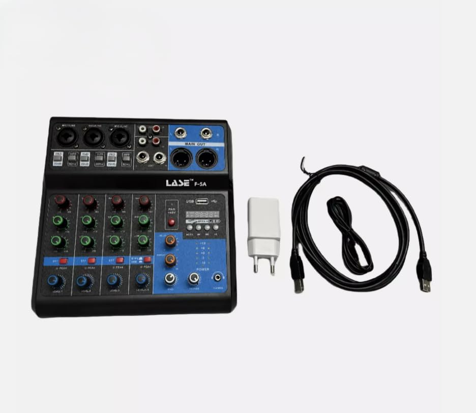 LASE 5 Channel Mixing Console Professional Audio Mixer For Live Streaming or DJ
