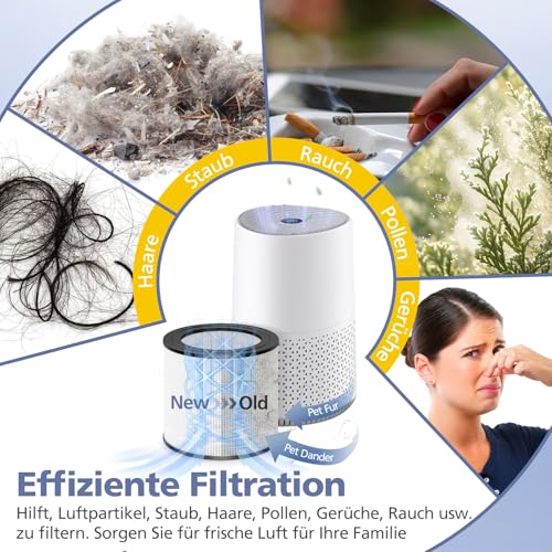 FY0611/30 Ersatzfilter kompatibel mit Philips AC0650/10, AC0651/10 Luftreiniger, 2 HEPA-Filter für Philips Luftreiniger 600 Serie